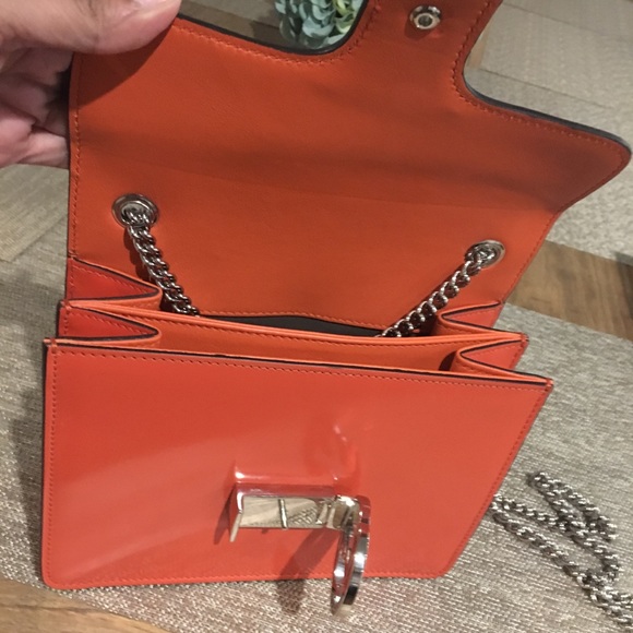 Gucci Dark Orange Authentic Leather Chain Bag - Picture 7 of 8